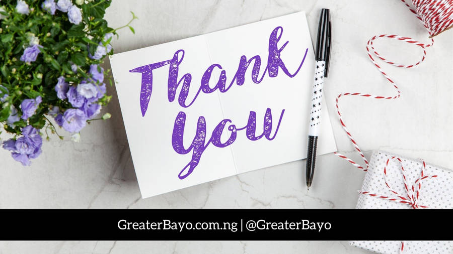 A Thank You Note: Never Forget Where You Came From